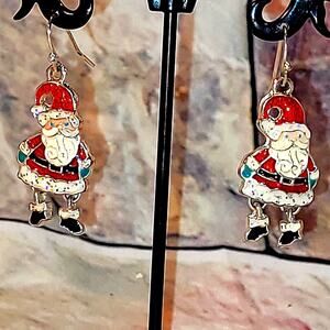 <3  Holly Jolly Christmas Santa Earrings  <3
